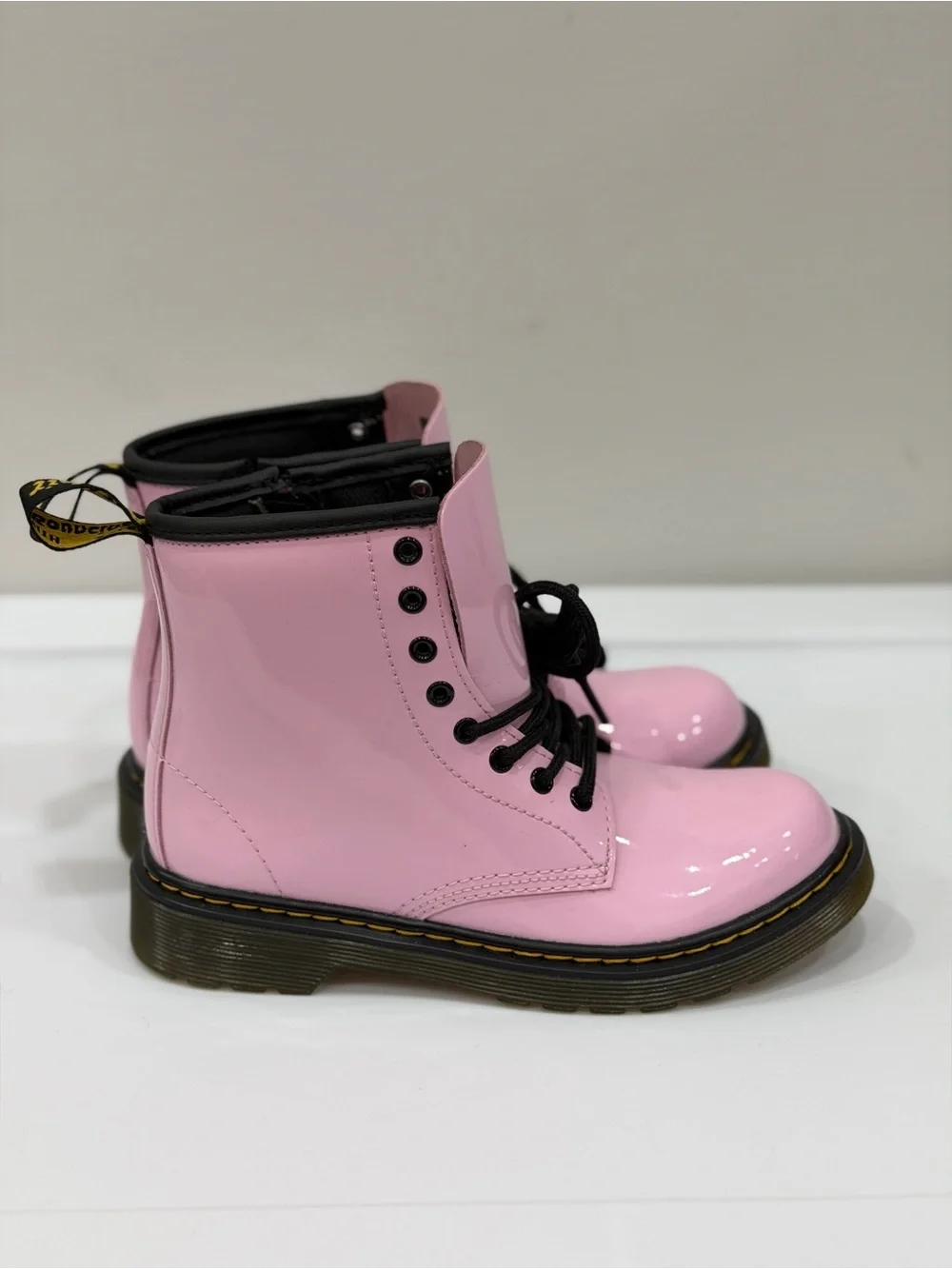 Dr. Martens Pink Patent Boots with Black New Size 13